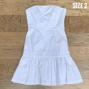 Vineyard Vines Sz 2 White Strapless Jacquard Dress